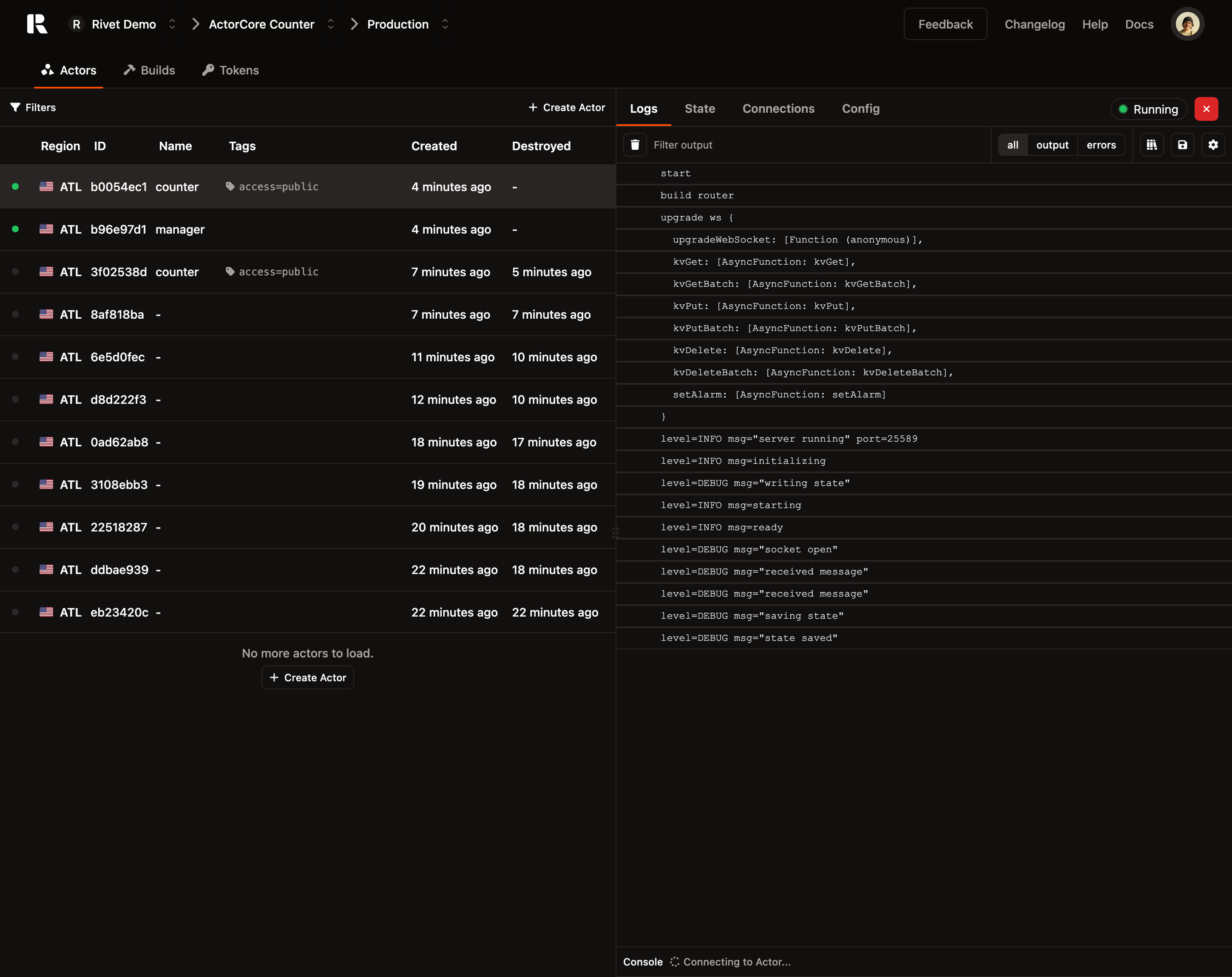 Rivet Dashboard